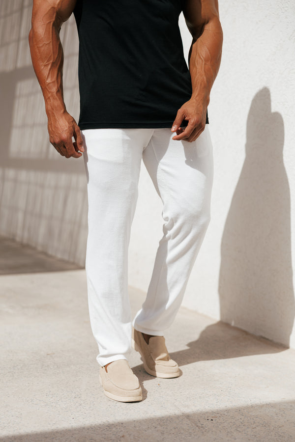 Father Sons Jersey Cord Relaxed White Trousers - FSR013 (PRE ORDER 11TH AUGUST)