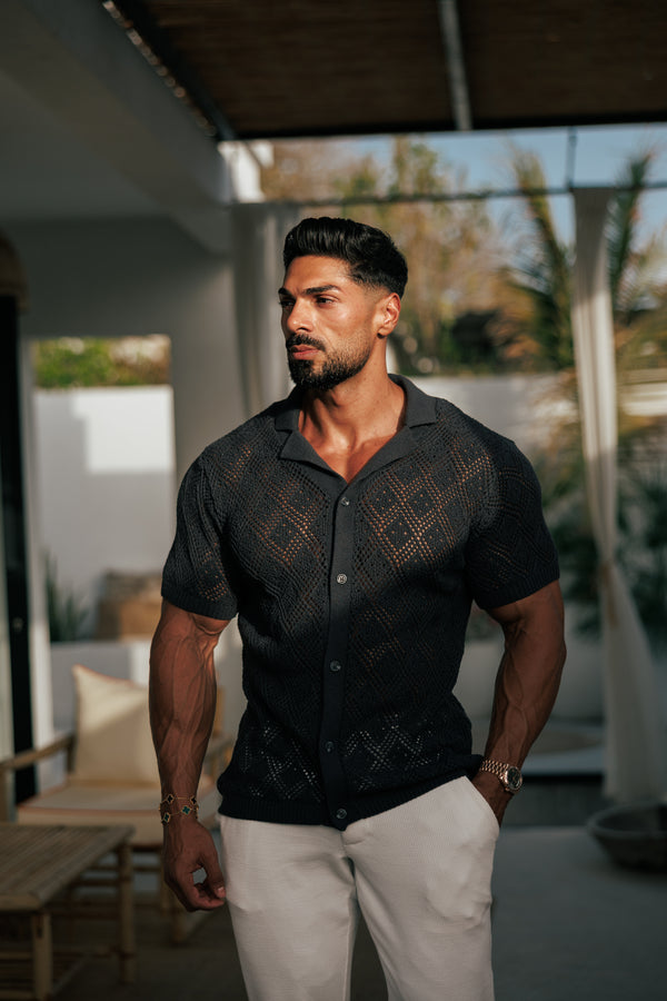 Father Sons Crochet Shirt Gunpowder Short Sleeve - FSJ084