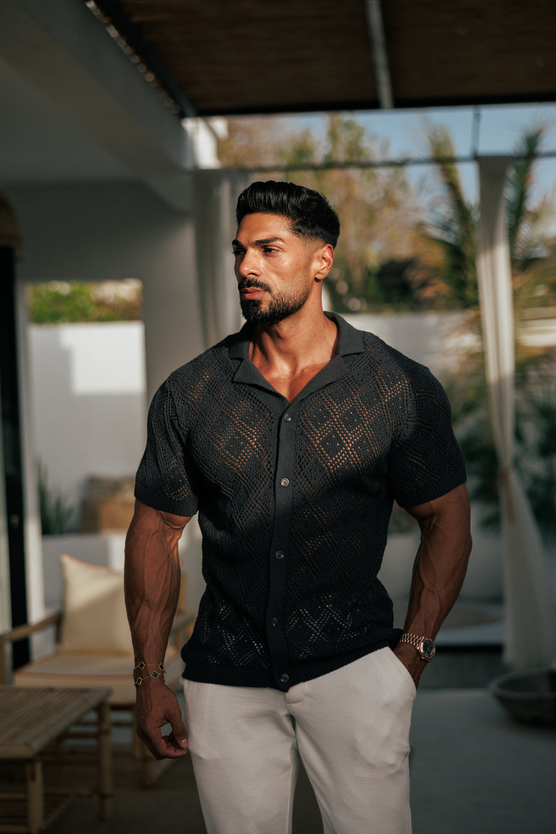 Father Sons Crochet Shirt Gunpowder Short Sleeve - FSJ084