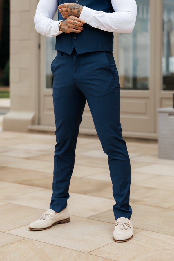 Father Sons Relaxed Formal Navy Stretch Trousers - FSTR022 RELAXED