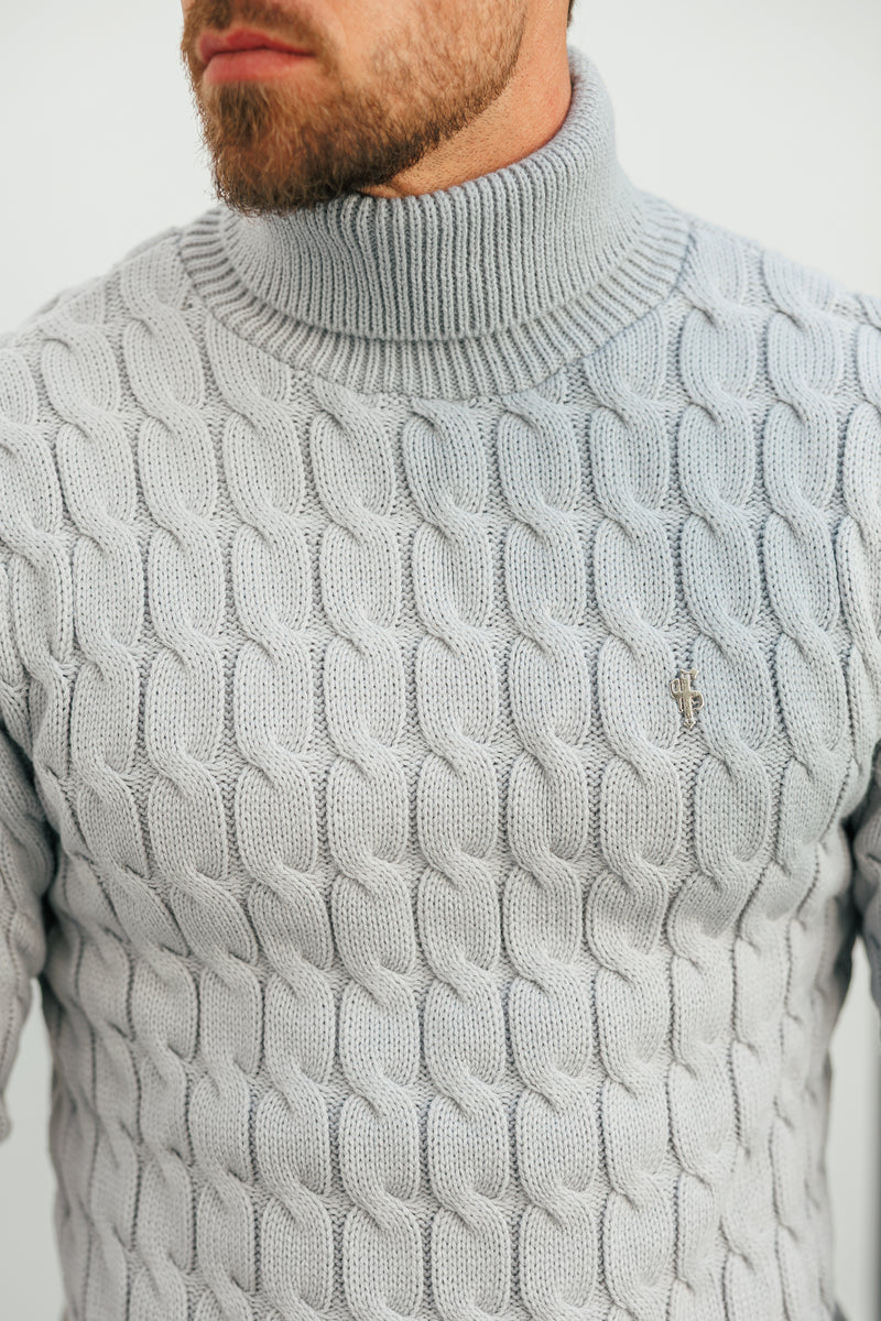 Father Sons Link Weave Knit Cop Grey Roll Neck Jumper - FSJ104 (PRE ORDER 12TH NOVEMBER)