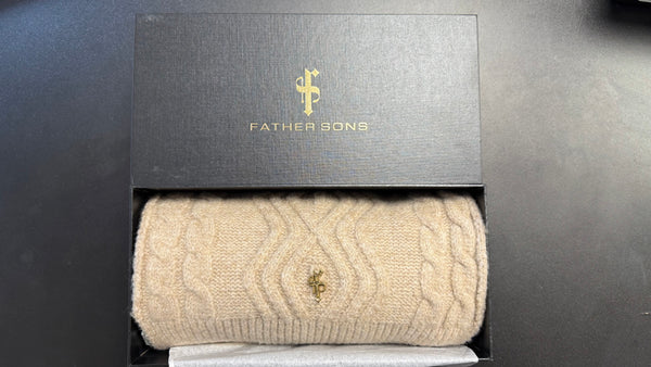 Father Sons Beige Knitted Scarf - FSN233