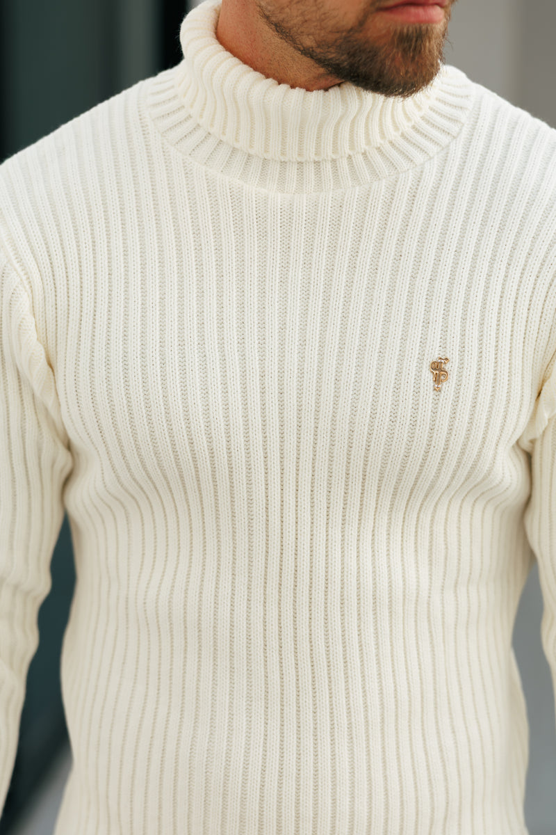 Father Sons Ribbed Knit Cream Roll Neck Jumper - FSJ114 (PRE ORDER 12TH NOVEMBER)