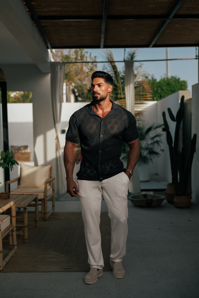 Father Sons Crochet Shirt Gunpowder Short Sleeve - FSJ084