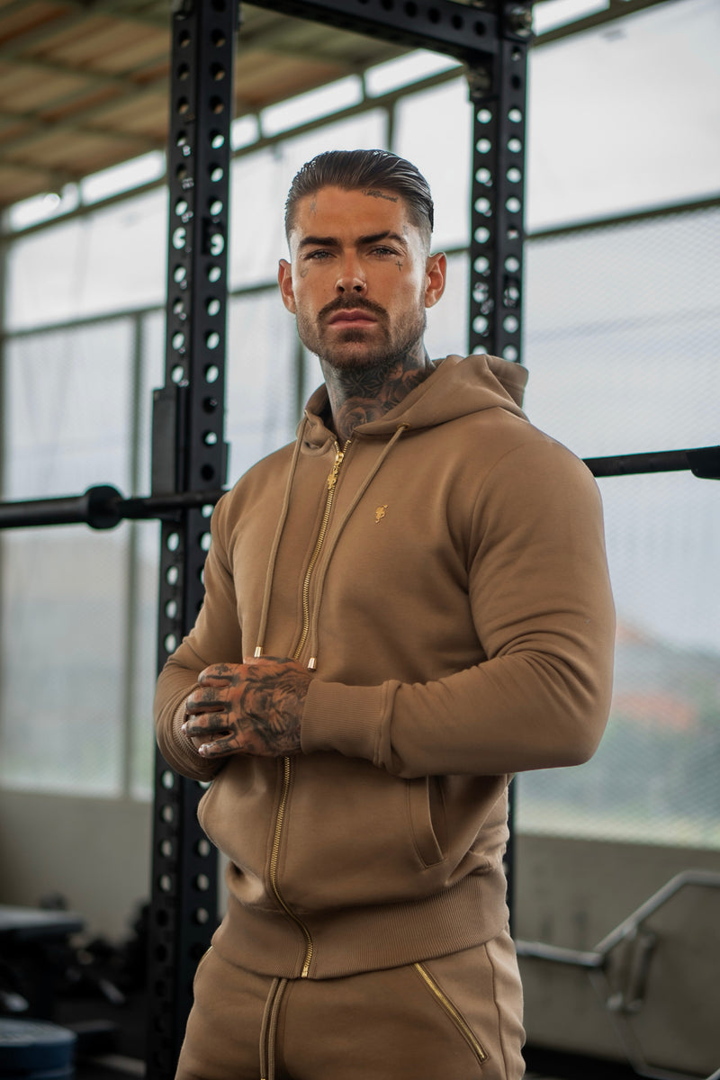 FS Taupe / Gold Full Zip Hoodie with Pockets - FSH1248