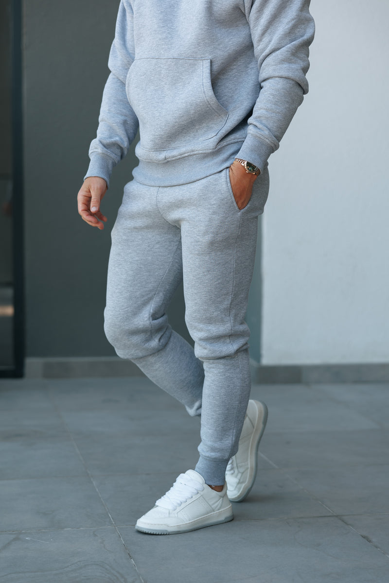 FS Light Marl Grey Oversized Hoodie With Functional FS Stud - FSR003