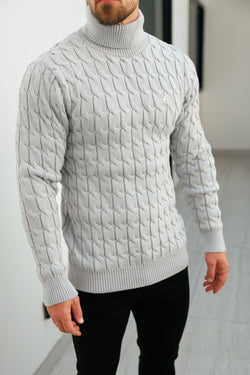 Father Sons Link Weave Knit Cop Grey Roll Neck Jumper - FSJ104 (PRE ORDER 12TH NOVEMBER)