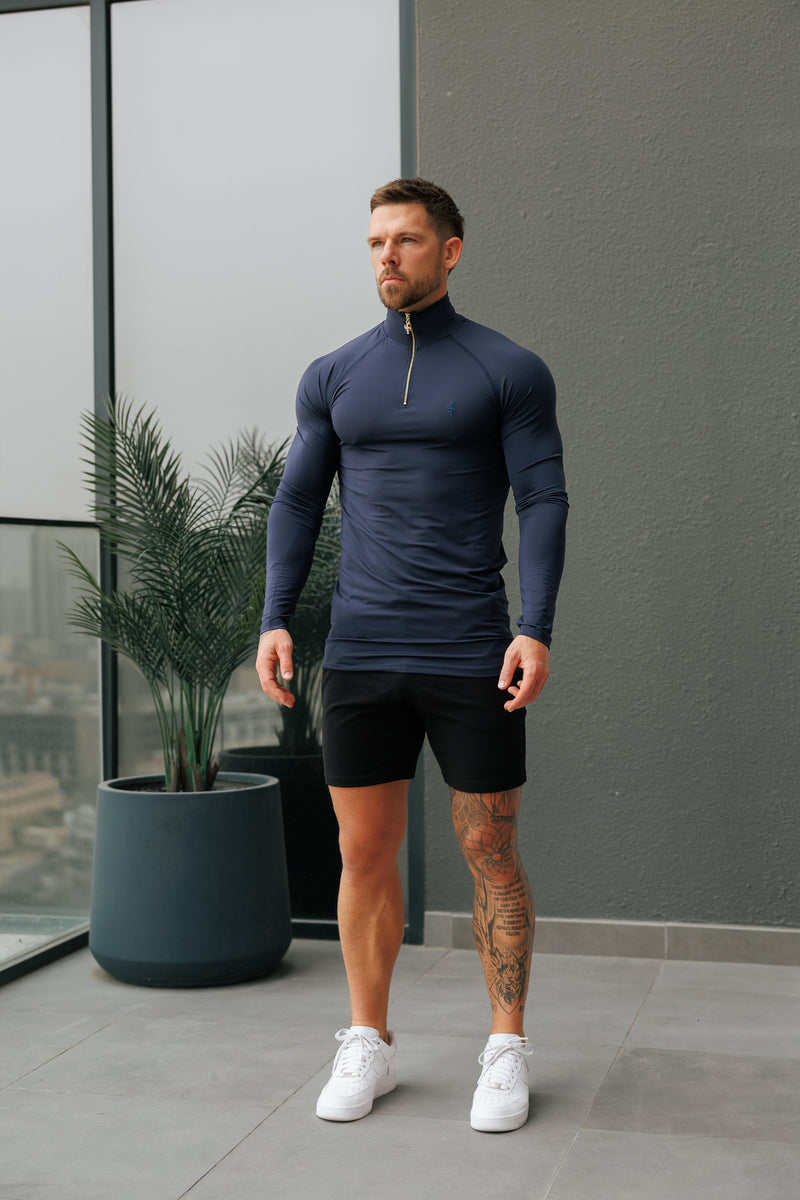 FS LS Navy Half Zip Gym Top - FSH1282