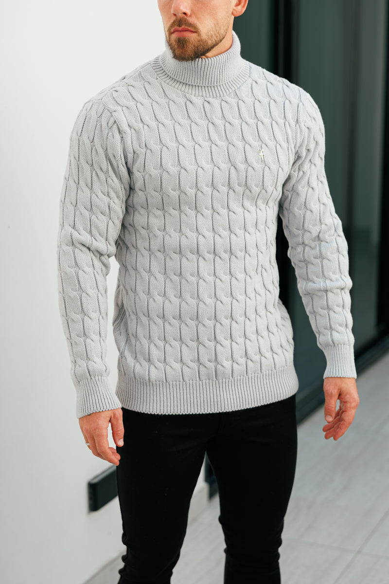 Father Sons Link Weave Knit Cop Grey Roll Neck Jumper - FSJ104 (PRE ORDER 12TH NOVEMBER)
