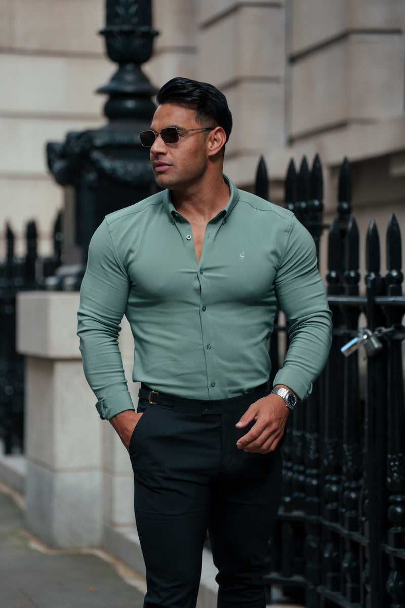FS Super Slim LS Olive Scuba with Button Down Collar - FS1187