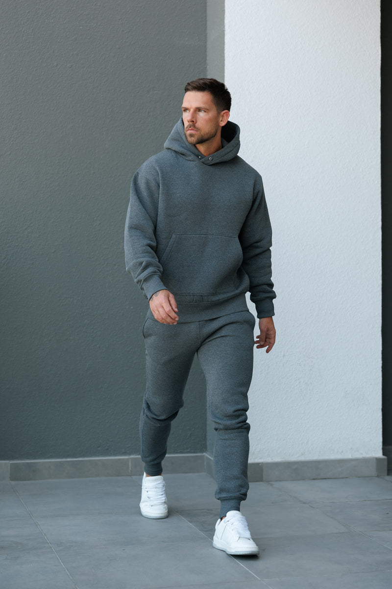 FS Charcoal Oversized Hoodie With Functional FS Stud - FSR007