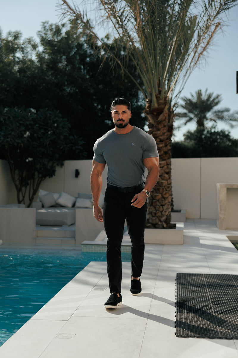 Father Sons Charcoal / Silver Bamboo Crew T Shirt - FSH1212