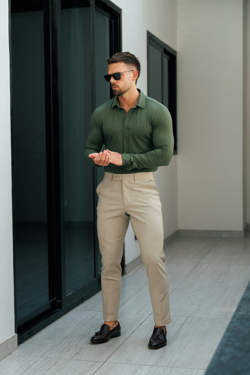 Father Sons Fitted Khaki Long Sleeve Jersey - FSD003