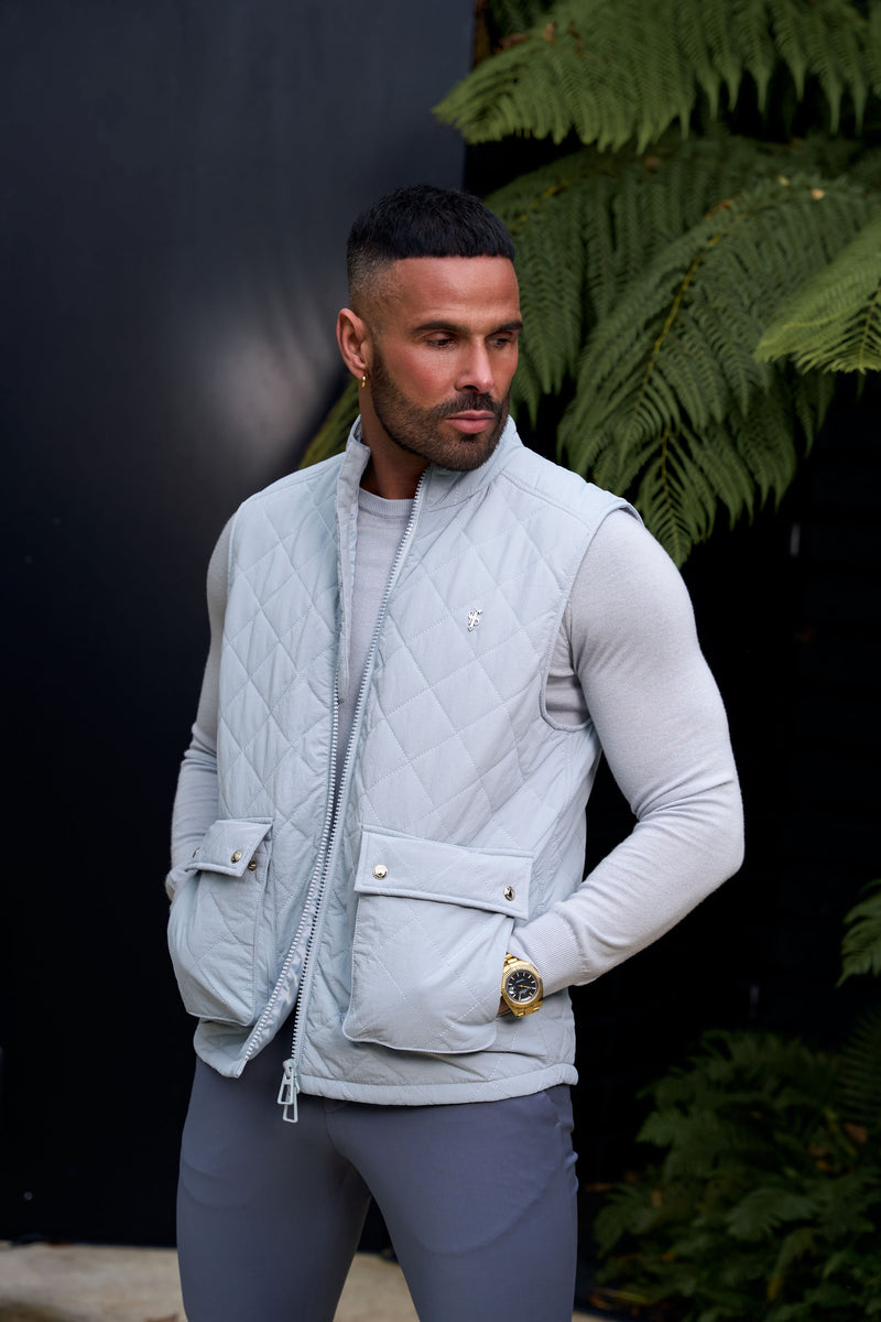 FS Grey Padded Gilet With Front Pockets  - FSN211 (PRE ORDER 14TH DECEMBER)