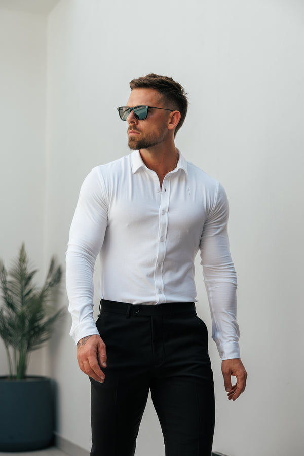 Father Sons Fitted White Long Sleeve Jersey - FSD001