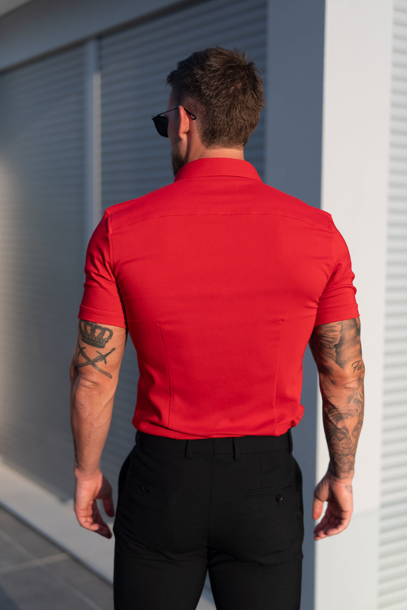FS Super Slim SS Postbox Red Scuba with Button Down Collar - FS1189