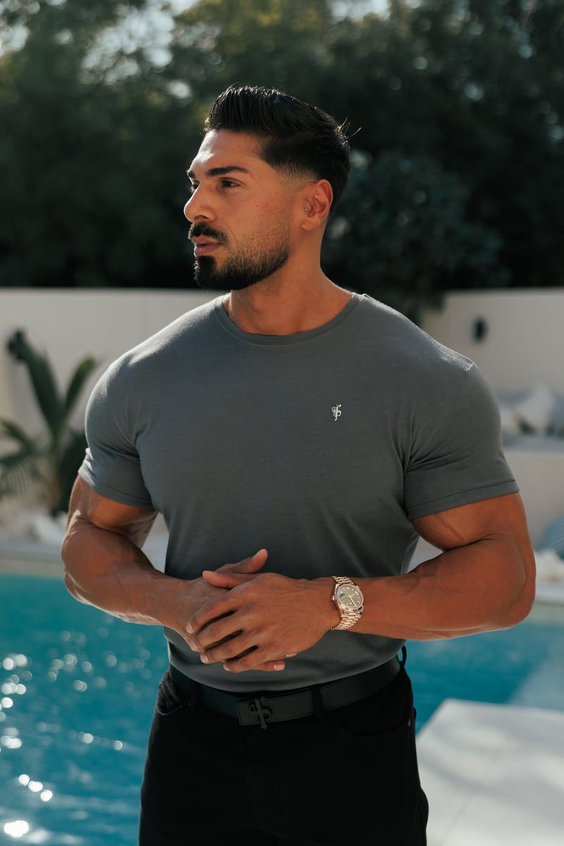 Father Sons Charcoal / Silver Bamboo Crew T Shirt - FSH1212