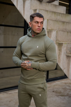 FS Plain Olive Hoodie With FS Branding - FSH1192