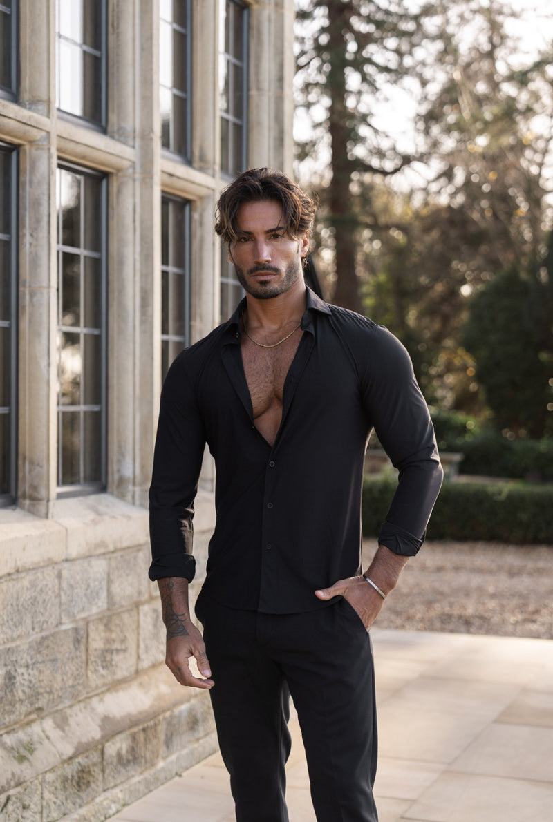 Father Sons Ultra Stretch Compression Shirt Long Sleeve Black - FS1234