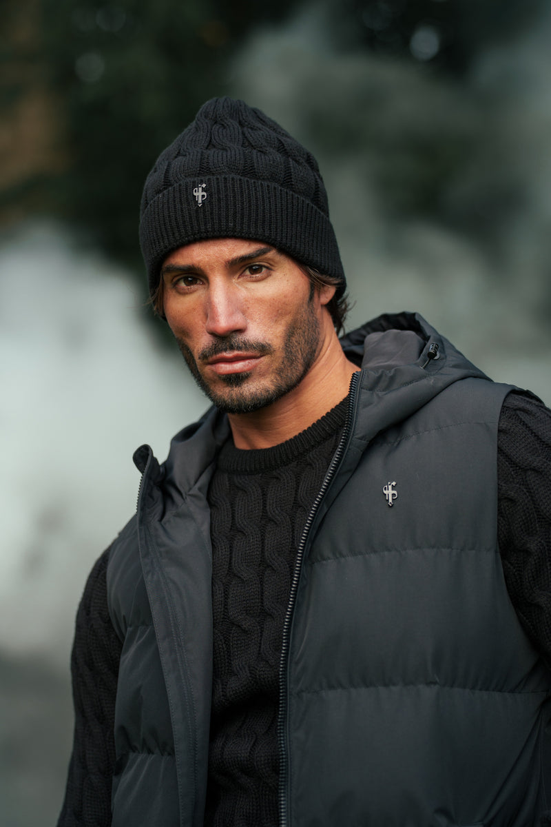 FS Black Padded Hooded Gilet - FSN235 (PRE ORDER 15TH DECEMBER)