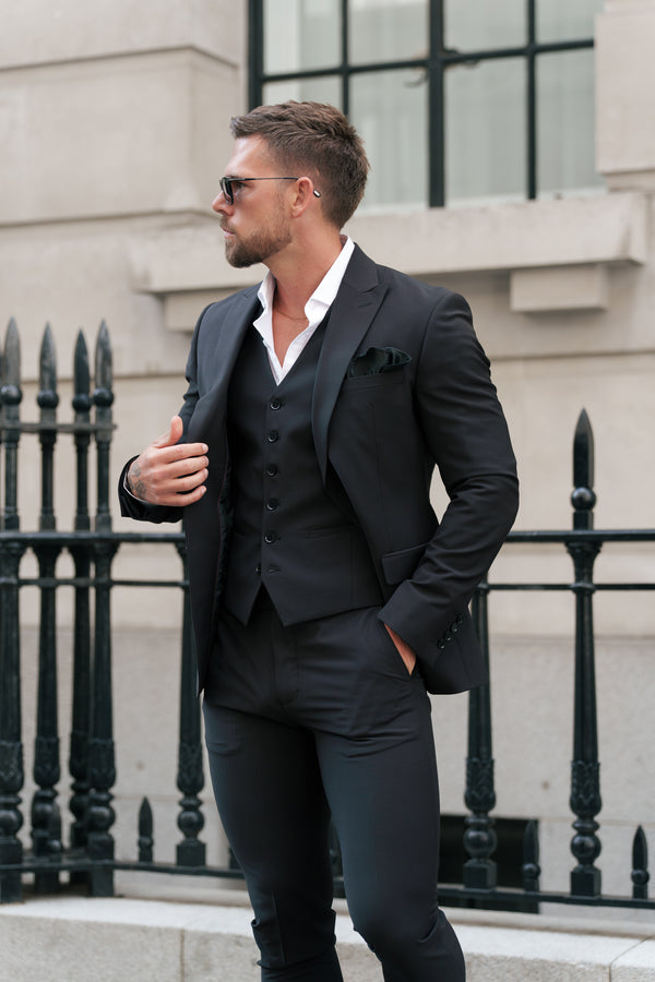 Father Sons Slim Formal Black Stretch Trousers - FST037 (PRE ORDER 14TH AUGUST)