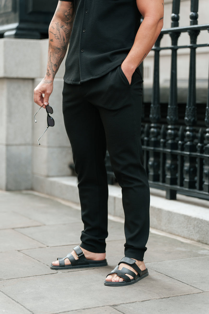 Father Sons Jersey Cord Slim Black Trousers - FSR016 (PRE ORDER 11TH AUGUST)