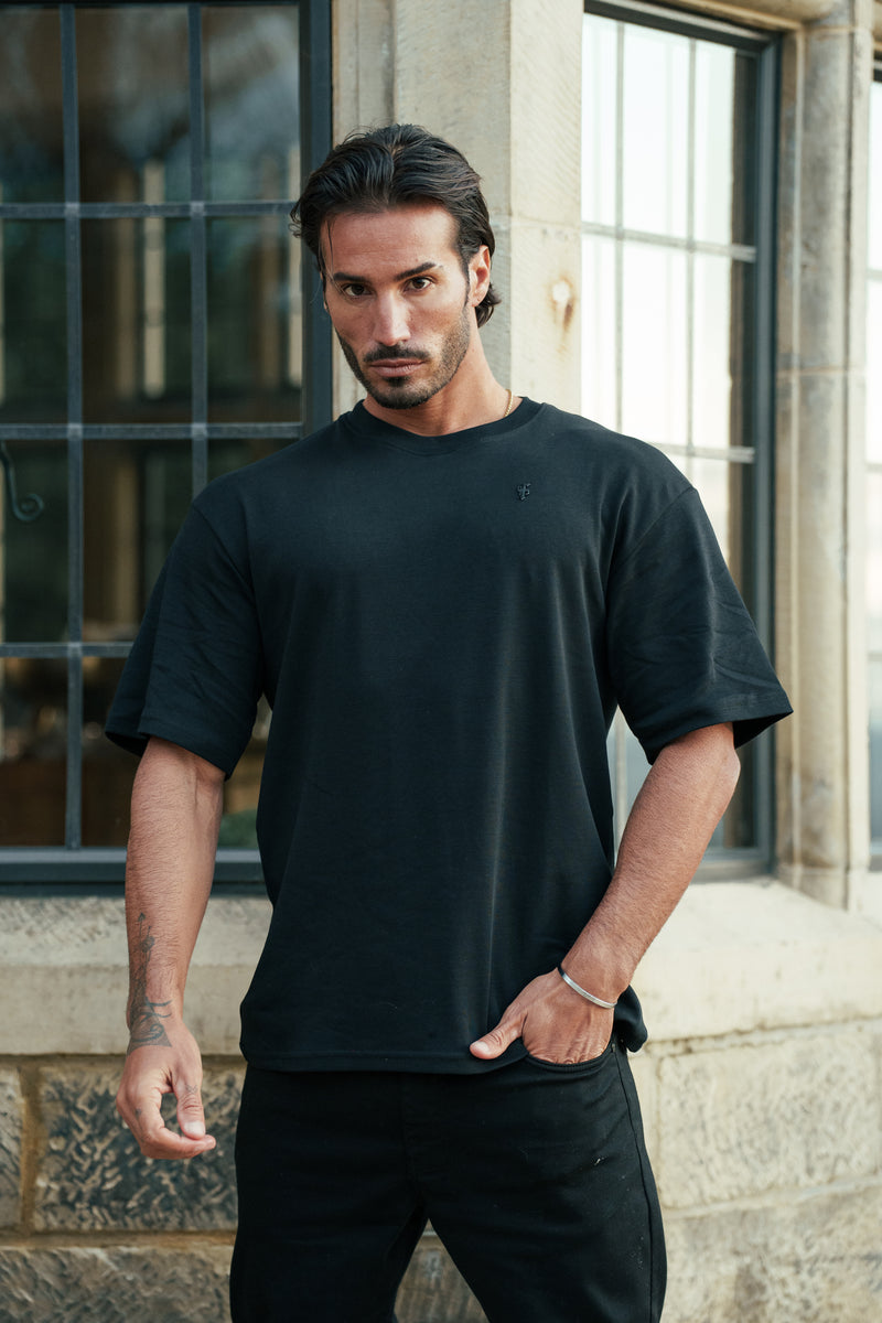 Father Sons Classic Black / Black Oversized Crew T Shirt - FSH1418