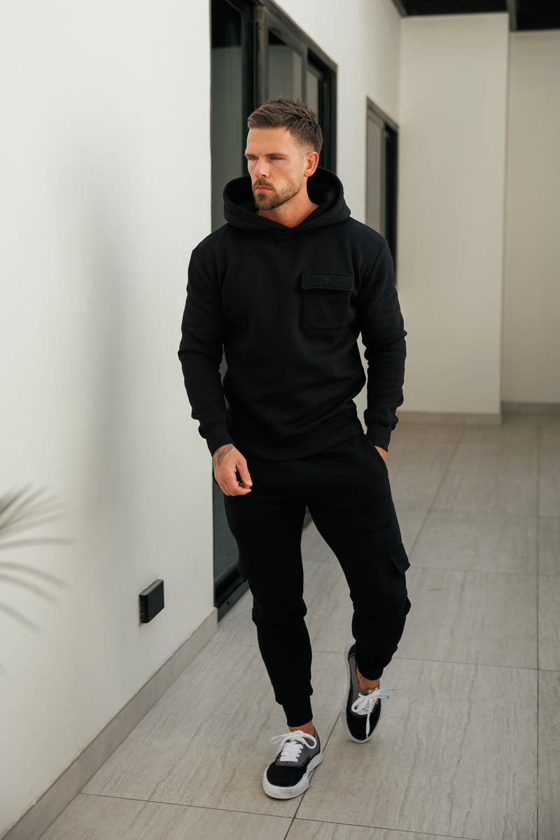 FS Black Cargo Hoodie - FSR030 (PRE ORDER 22ND DECEMBER)