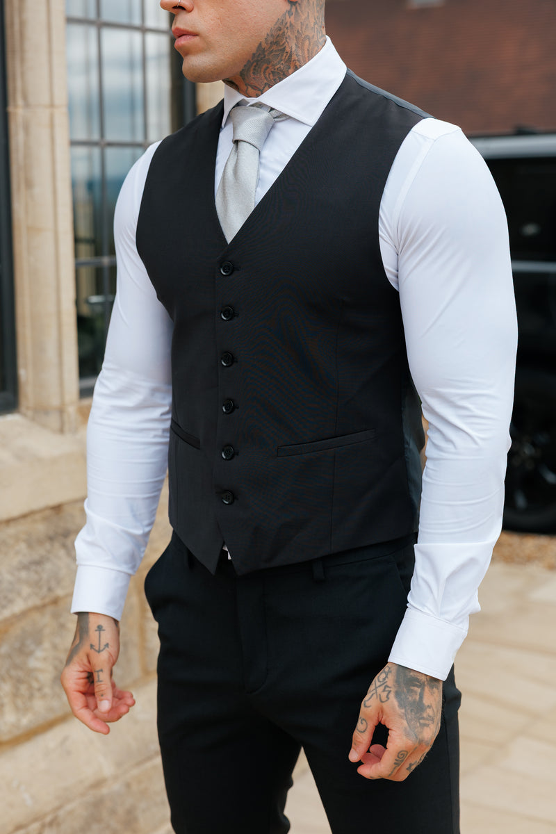 Father Sons Slim Formal Waistcoat Black - FSW010