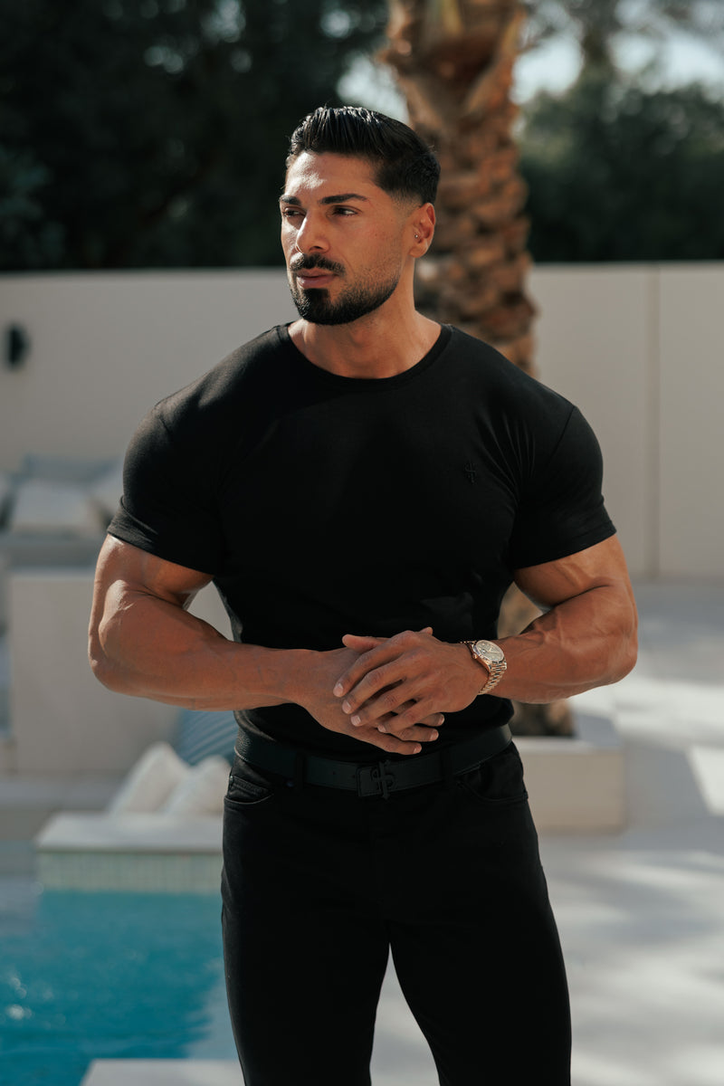 Father Sons Black Bamboo Crew T Shirt - FSH577