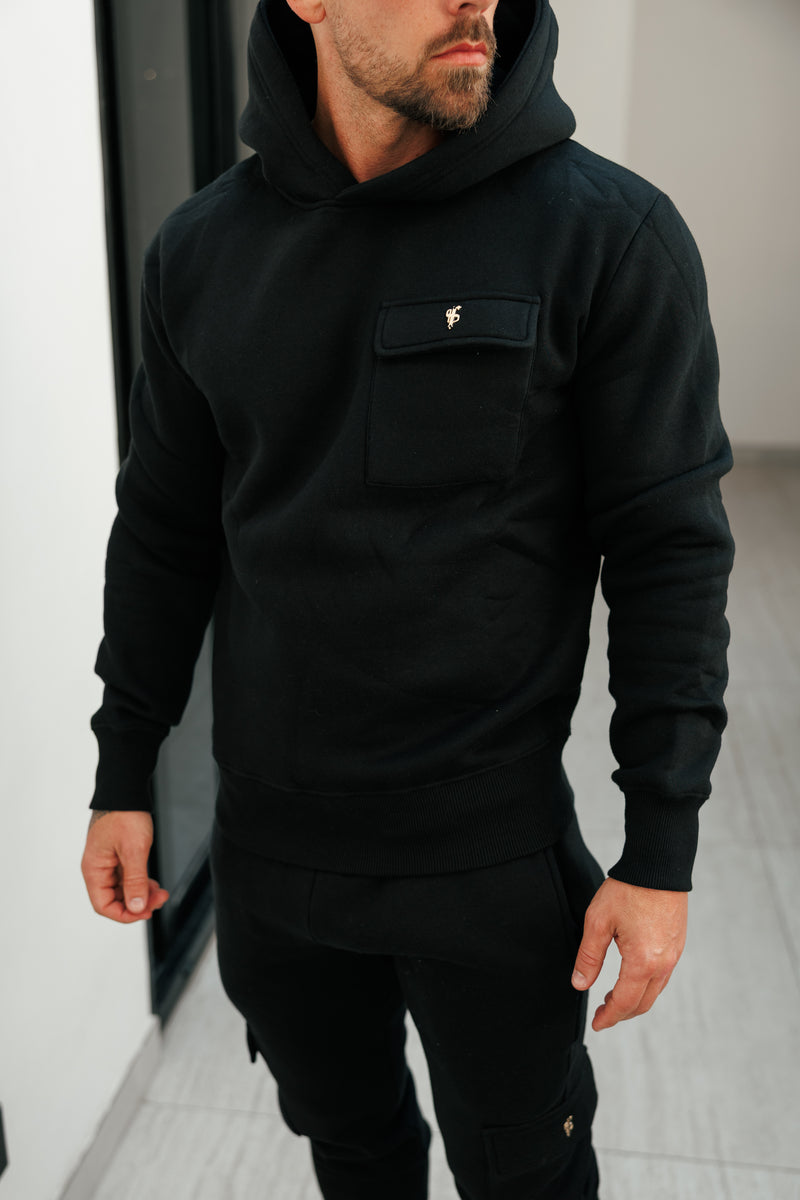 FS Black / Gold Cargo Hoodie - FSR028 (PRE ORDER 22ND DECEMBER)