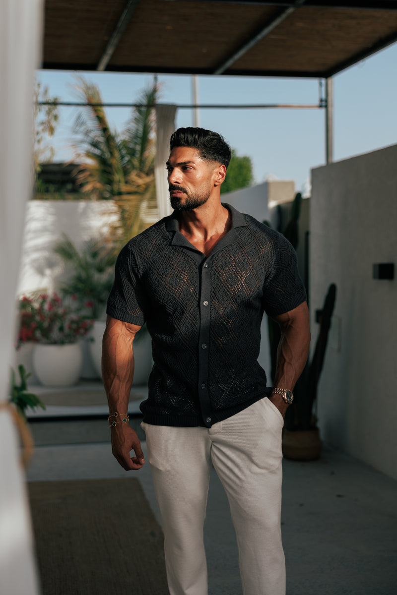 Father Sons Crochet Shirt Gunpowder Short Sleeve - FSJ084