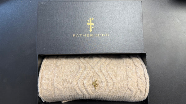 Father Sons Beige Knitted Scarf - FSN233