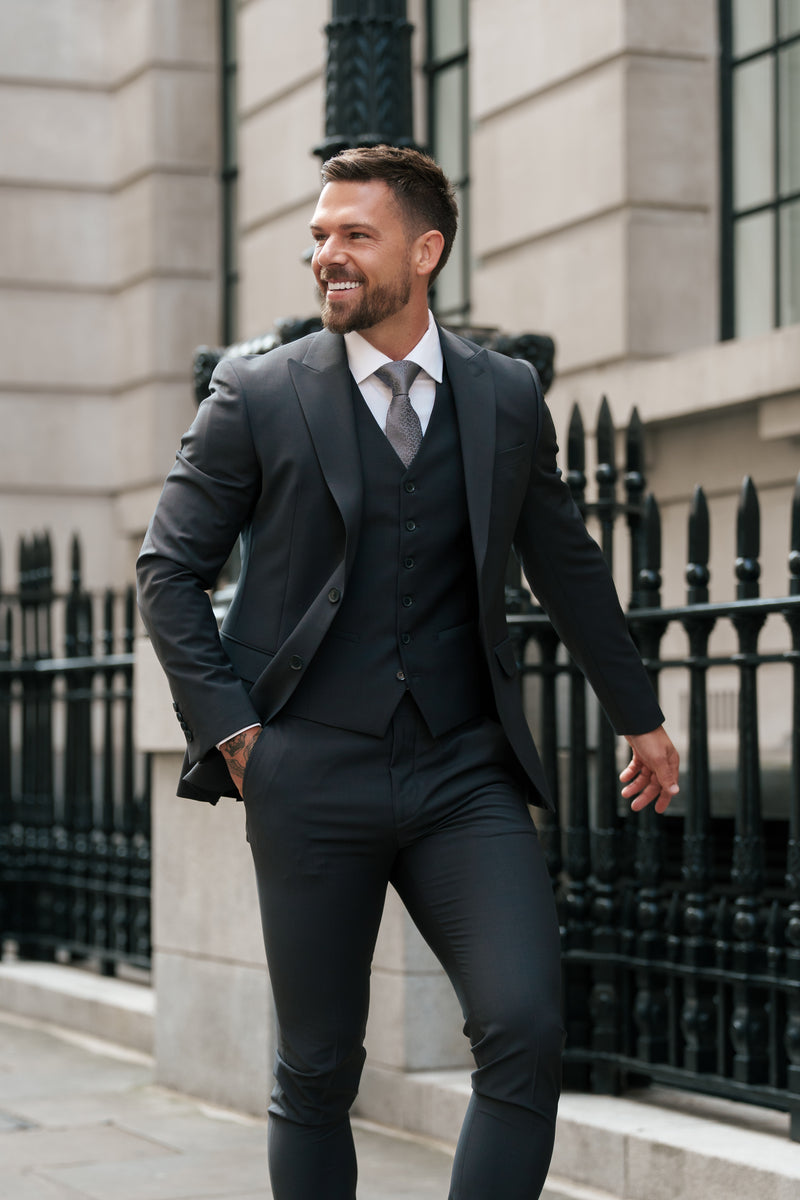Father Sons Slim Formal Charcoal Stretch Trousers - FST040 (PRE ORDER 14TH AUGUST)