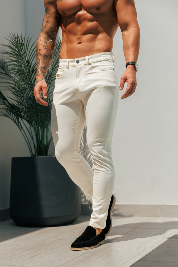 Father Sons Ultra Stretch Cream Relaxed Jeans - FSJEAN009