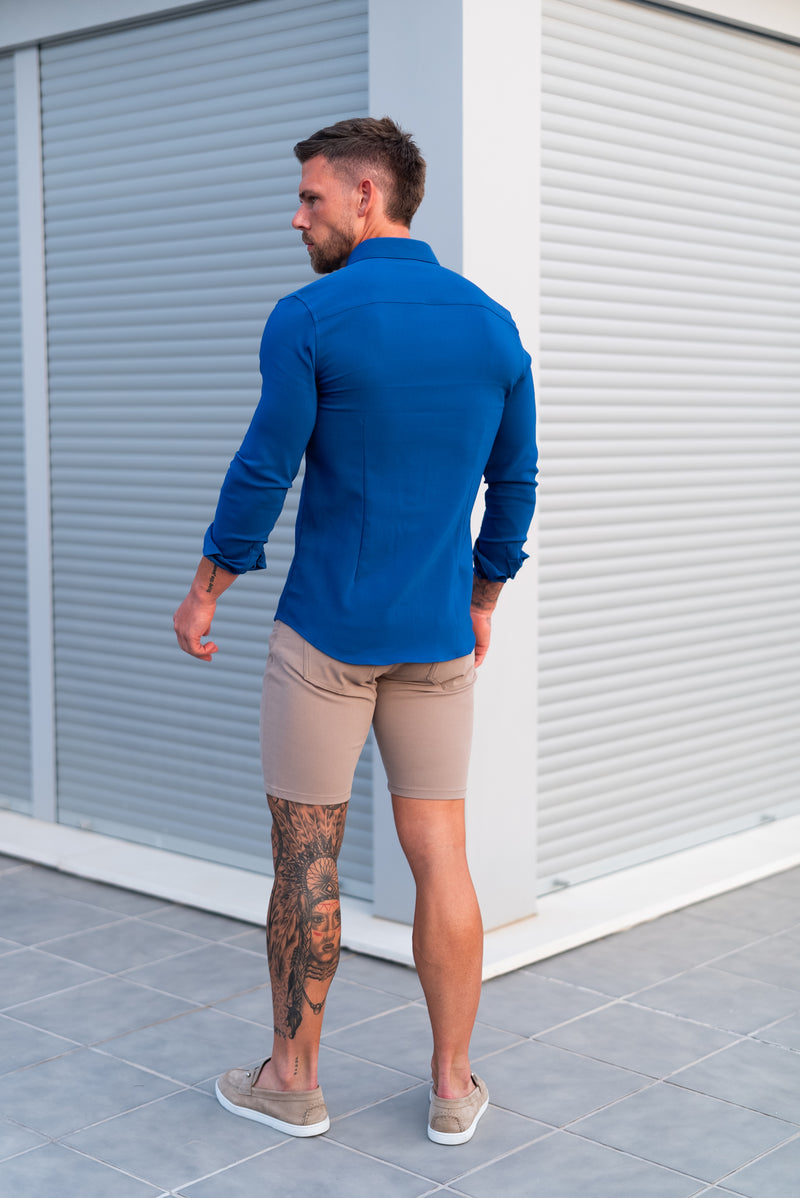 FS Super Slim LS Royal Blue Scuba with Button Down Collar - FS1185