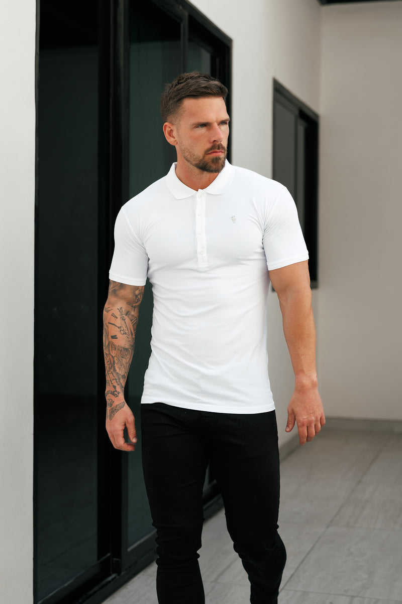 Father Sons Classic White / Silver Polo Shirt - FSH1404