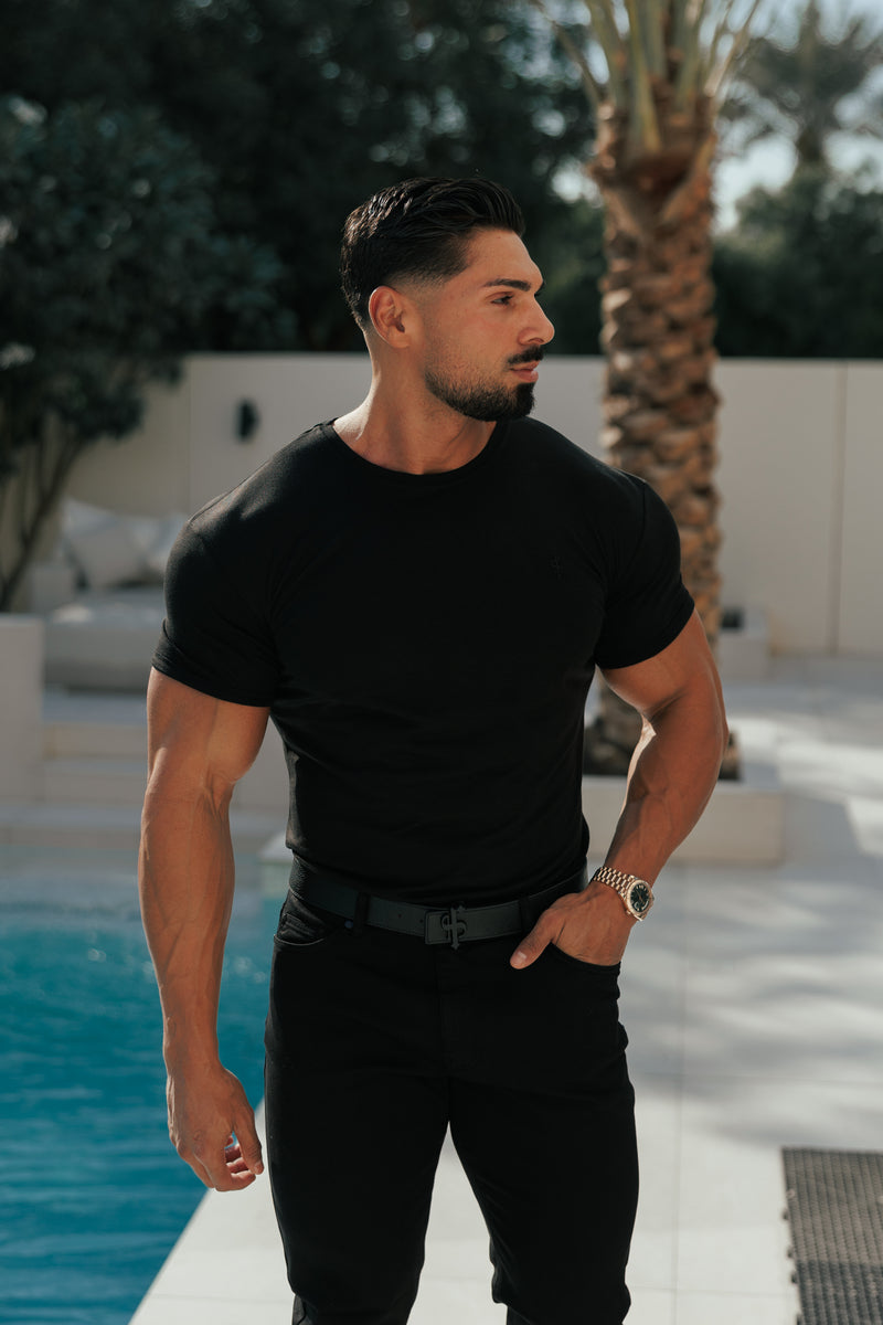 Father Sons Black Bamboo Crew T Shirt - FSH577