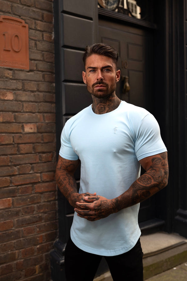 Father Sons Classic Baby Blue Tonal Curved Hem Crew T Shirt - FSH990 (PRE ORDER 25TH JUNE)