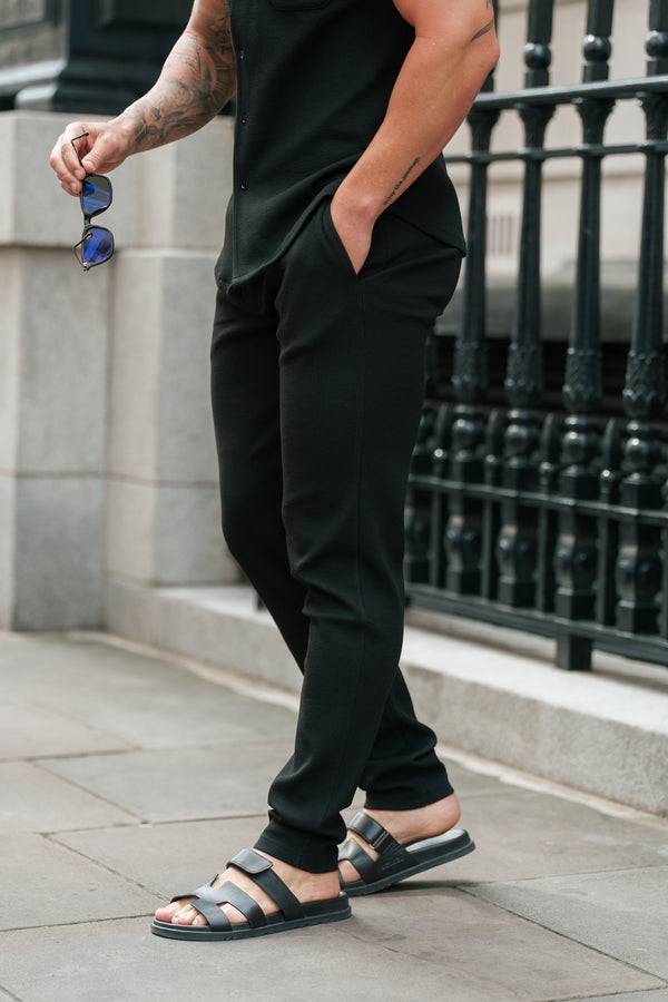 Father Sons Jersey Cord Slim Black Trousers - FSR016 (PRE ORDER 11TH AUGUST)
