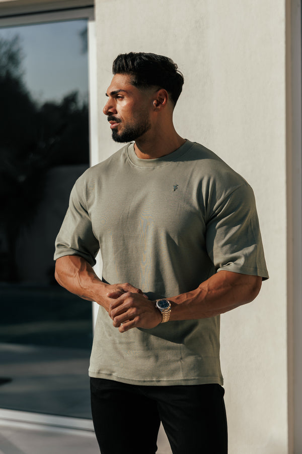 Father Sons Classic Olive / Gold Oversized Crew T Shirt - FSH1419