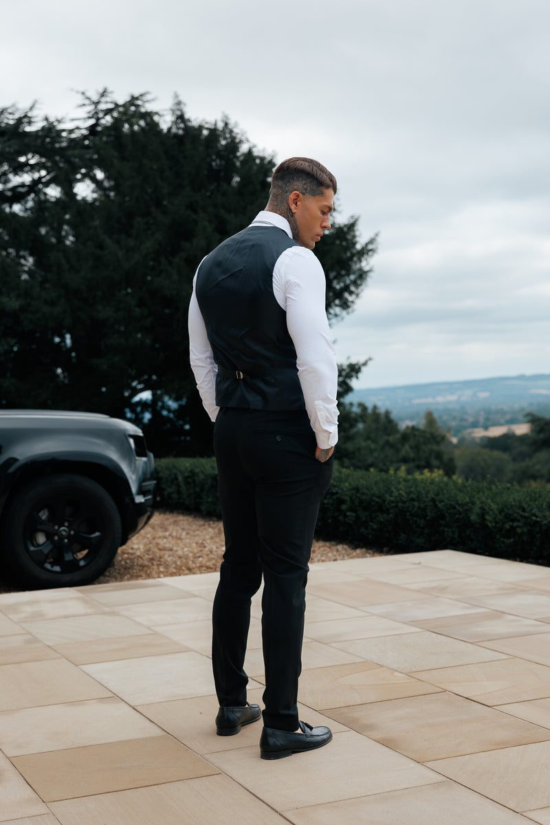 Father Sons Slim Formal Waistcoat Black - FSW010