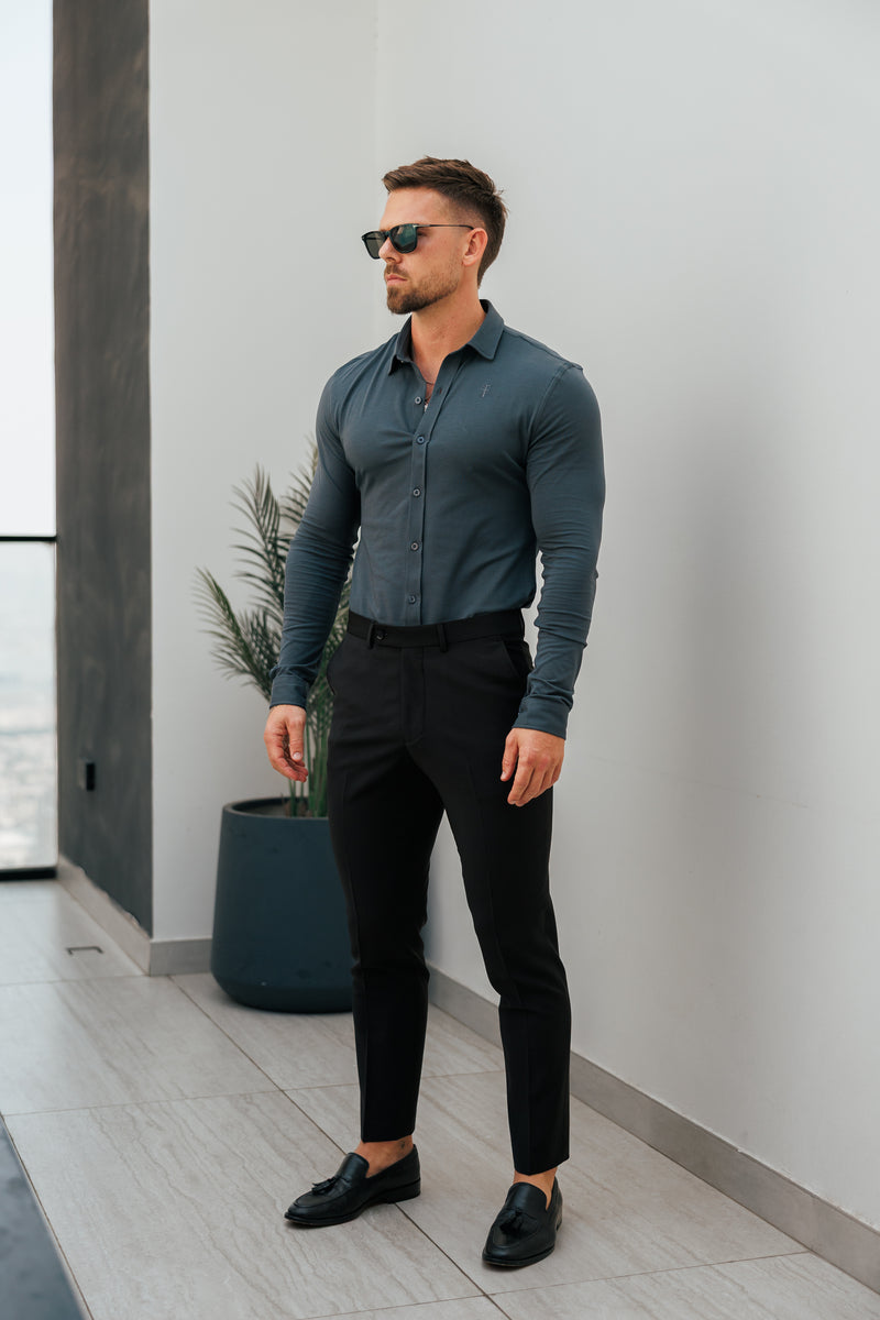 Father Sons Fitted Blue / Grey Long Sleeve Jersey - FSD005