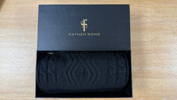 Father Sons Black Knitted Scarf - FSN232