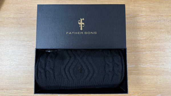 Father Sons Black Knitted Scarf - FSN232