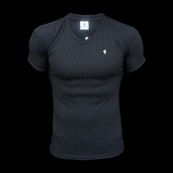 Father Sons Classic Black / Silver V Neck Ribbed Crew - FSH1124 (PRE ORDER 31ST MARCH)