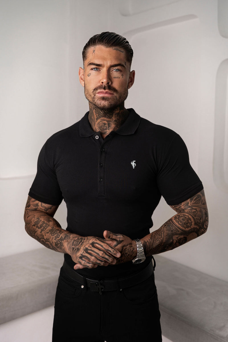 Father Sons Classic Black / Silver Polo Shirt - FSH1403