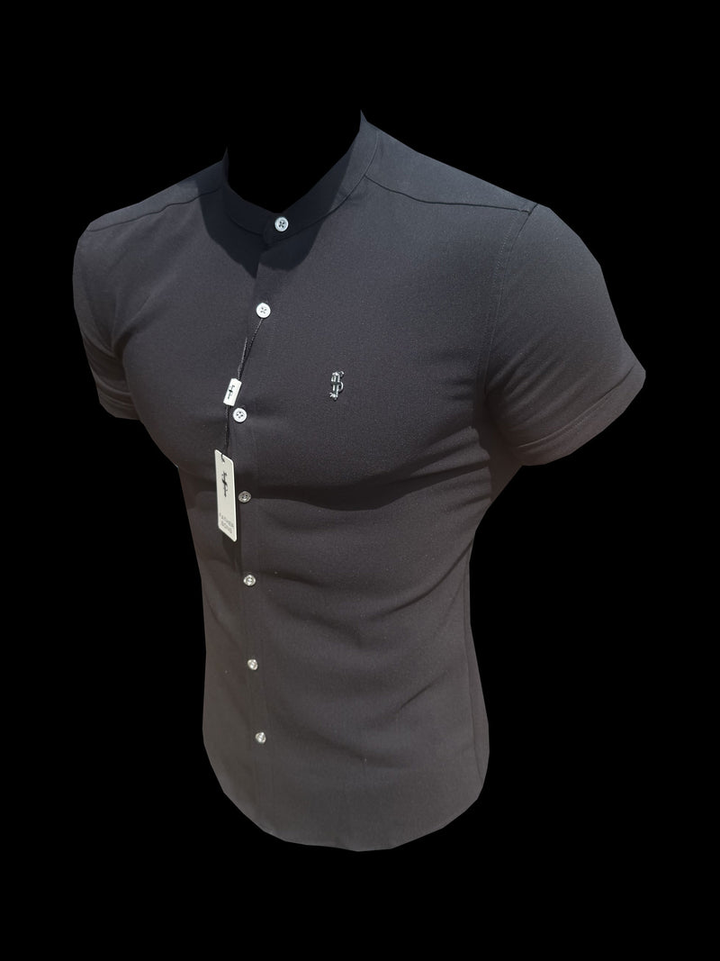FS Super Slim SS Black Scuba with Grandad Collar - FS1192