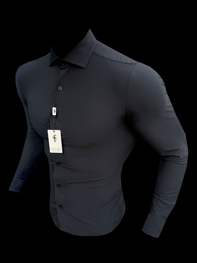 Father Sons Ultra Stretch Travel Shirt Long Sleeve Black - FS1234