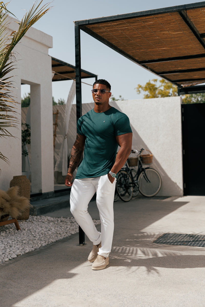 Father Sons Jersey Cord Relaxed White Trousers - FSR013